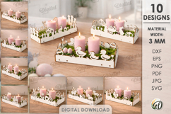 Easter Candle Boxes Bundle Laser Cut. Candle Holder SVG Product Image 1