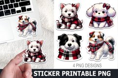 Christmas Dog Sticker Printable | Christmas High Quality PNG Product Image 1