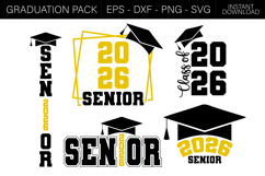 Senior 2026, Class of 2026 SVGs, 5x Graduation Templates Product Image 1