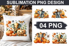 Halloween Elephant - Pillow Sublimation PNG Design Product Image 1