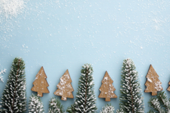 Decorative Trees with Blue Background Wallpaper Product Image 1