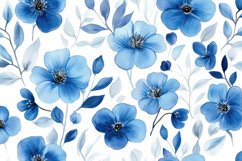 Blue Flowers Background Wallpaper Product Image 1