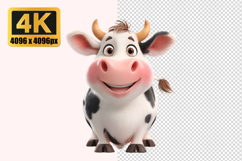 Cheerful Cartoon Cow Transparent PNG Product Image 1
