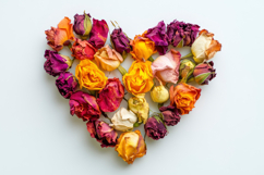 Flowers Heart with White Background Wallpaper Product Image 1