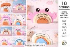 New Baby Gifts Bundle Laser Cut. Baby Birth Stats Decor SVG Product Image 1