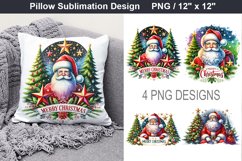 Merry Christmas - Christmas Santa pillow Sublimation Design Product Image 1