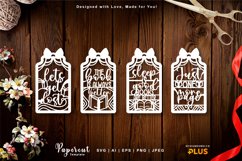 Decorative Bookmark Quotes with Ribbon Papercut SVG Set Product Image 1