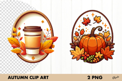 Fall Frame, Autumn Frame. Clipart PNG Product Image 1