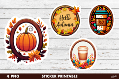 Trendy Fall Frame Stickers, Autumn Frame Stickers PNG Product Image 1