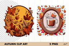 Fall Frame, Autumn Frame. Clipart PNG. Product Image 1
