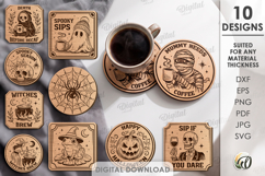 Halloween Coasters Bundle Laser Cut. Drink Coaster SVG Product Image 1