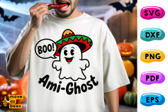 Ami-Ghost Svg, Png,Ghost in Sombrero Mexican Halloween Shirt Product Image 1