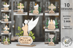 Christian Stand Decor Bundle Laser Cut. Christian Decoration Product Image 1