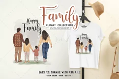 Family clipart with separated skin, Family illustration PNG Product Image 5