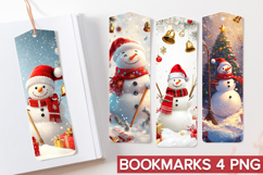 Christmas Bookmarks Sublimation - Christmas Snowman PNG Product Image 1