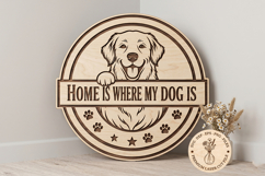 Golden Retriever Welcome Sign SVG, Home Is Where My Dog Is Product Image 1