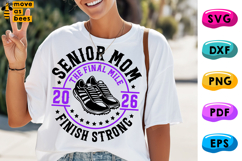 Track And Field Mom Svg, Png, Senior Class Of 2026 Mom Shirt Product Image 1
