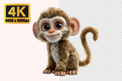 Cute Baby Monkey Transparent PNG Product Image 1