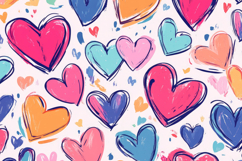 Colorful Hearts Background Wallpaper Product Image 1