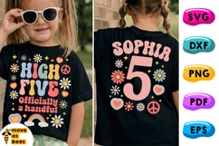 High Five Officially A Handful Svg, Png, 5th Birthday Shirt Product Image 1