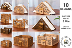 Napkin Holders With Toothpick Holders Bundle Laser Cut Product Image 1
