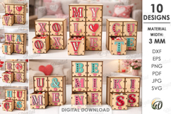 Valentine Boxes With Drawers Bundle Lasercut.Candy Box SVG Product Image 1