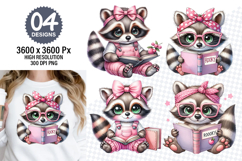 Watercolor Cute Raccoon Designs, Woodland Animal Clipart PNG Product Image 1