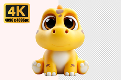 Cute Cartoonish Baby Dinosaur Transparent PNG Product Image 1