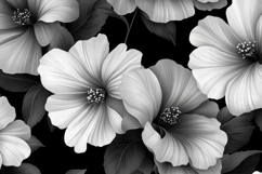 Black And White Flowers Background Wallpaper Product Image 1