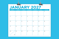2027 8.5 x 11 Inch Bold COLOR Calendar Template Product Image 1