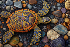 Turtle with Stone Background Wallpaper Product Image 1