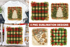 Christmas Plaid Sublimation | 4 PNG Designs Product Image 1