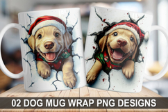 Christmas Dog Wrap Mug Sublimation PNG -Dog Lover Mug Design Product Image 1