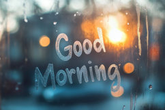 Good Morning with Blur Glass Background Product Image 1