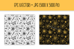 Whimsical Florals Digital Paper Patterns EPS JPG Cute Doodle Product Image 2