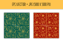 Whimsical Florals Digital Paper Patterns EPS JPG Cute Doodle Product Image 3