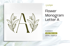 Olive Flower Monogram A Product Image 1