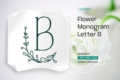 Thyme Leaf Flower Monogram B Product Image 1
