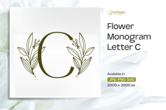 Olive Flower Monogram C Product Image 1