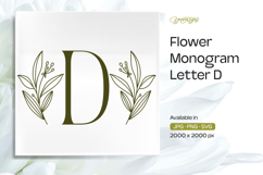 Olive Flower Monogram D Product Image 1