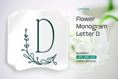 Thyme Leaf Flower Monogram D Product Image 1