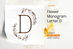 Fern Leaf Flower Monogram D Product Image 1