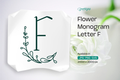 Thyme Leaf Flower Monogram F Product Image 1