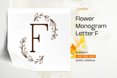 Fern Leaf Flower Monogram F Product Image 1