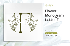 Olive Flower Monogram F Product Image 1