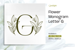 Olive Flower Monogram G Product Image 1