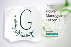 Thyme Leaf Flower Monogram G Product Image 1