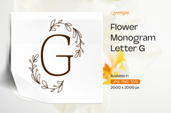 Fern Leaf Flower Monogram G Product Image 1