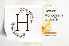 Fern Leaf Flower Monogram H Product Image 1