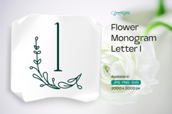 Thyme Leaf Flower Monogram I Product Image 1
